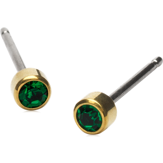 Blomdahl Gt Bezel Emerald Titanium Øreringe 15-1302-15