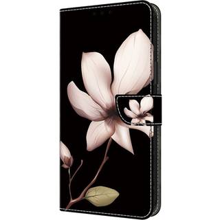 Motorola Moto G54 Læder Flip Cover m. Pung & Print - Blomst