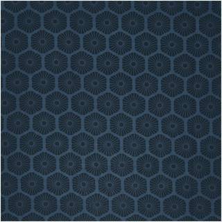 Stoffabschnitt Baumwoll-Popelin blau Rosette 50x140cm