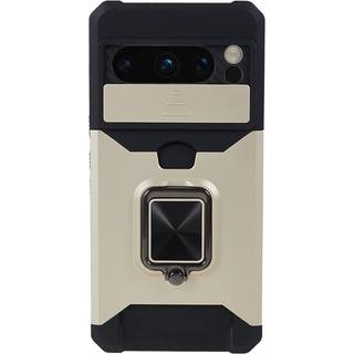 Google Pixel 8 Pro Håndværker Bagside Cover m. Magnetisk Kickstand, Kortholder & Cam Slider - Guld