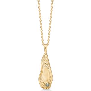 Studio Z Shell halskæde i guldbelagt sølv med grå zirkonia