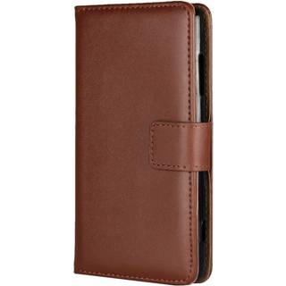 SKALO Moto E20/E30/E40 Flip Cover m. Pung i Ægte Læder - Brun