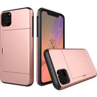 Apple iPhone 11 Hårdt Plastik Cover m. Kortholder - Rose Gold
