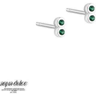 TINY GREEN EARSTUD | SILVER