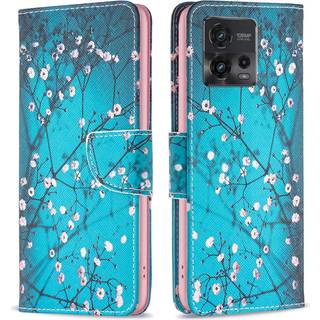 Motorola Moto G72 Læder Flip Cover m. Pung - Blomstring