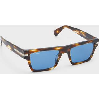 Ferragamo Mand SF1086S 216 Solbriller Acetat Brun Blå Firkantet Normal Normal