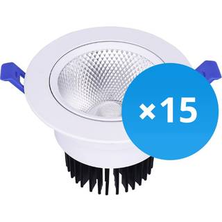 Fordelspakke 15x LED downlight Runde Vipbar 12W 960lm 60D - 930 varm hvid | 110mm - Udsnit 90mm - UGR <19