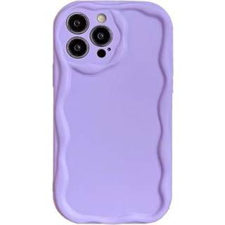 iPhone 15 Pro Fleksibelt Plastik Bagside Cover m. Bølget Kanter - Lilla