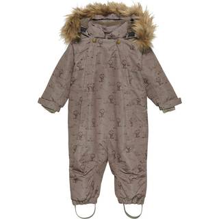 EnFant Mønstret Baby Overall Chocolate Chip 80 cm  Beige  80 cm  Unisex