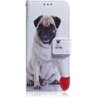 Google Pixel 6 Læder Flip Cover m. Pung & Print - Hund