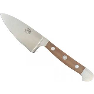 Güde Alpha Walnuss Hartkäsemesser 10 cm - CVM-Messerstahl - Griffschalen Walnussholz - Braun,Silber