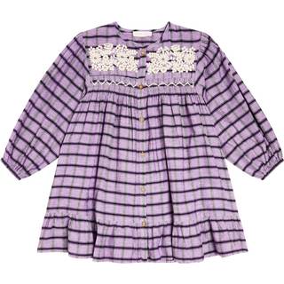 Louise Misha Massilia checked cotton dress - purple - Y 4