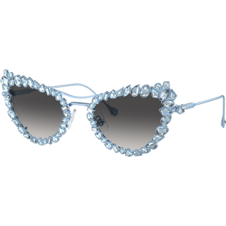 Swarovski SK7011 40198G 56 Solbriller Kvinder Blue - Opaque Light Blue With Gems - 56mm