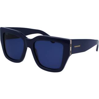 Ferragamo Kvinde SF1104S 414 Solbriller Acetat Blå Blå Firkantet Normal Normal