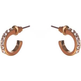 Dazzling Earrings Col Small Creole W Clear Crystals Gold