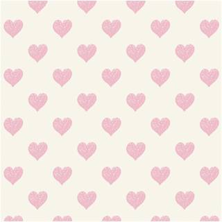 Druckstoff Herzen hellgelb-rosa 140cm