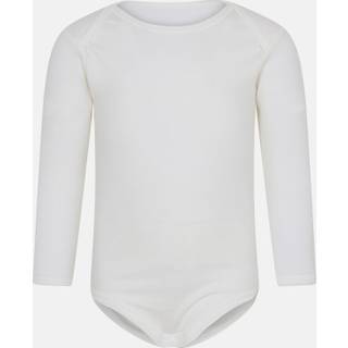 Langærmet body | Uld/bomuld | Hvid