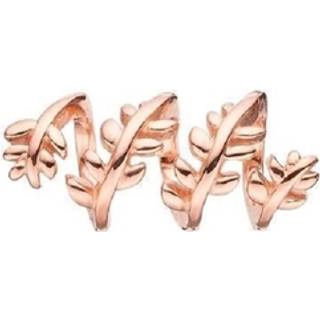 Christina Charm til læderarmbånd Twisting Leaves i rosa forgyldt