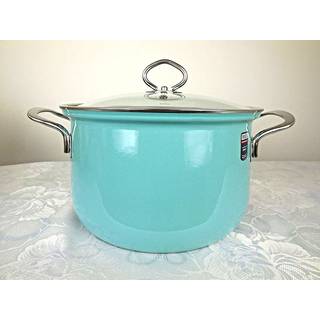 Riess Nouvelle Kristallblau Fleischtopf 24 cm / 6,0 L - Emaille - Blau