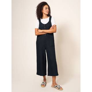 White Stuff White Stuff Black Viola 100% Linen Dungarees