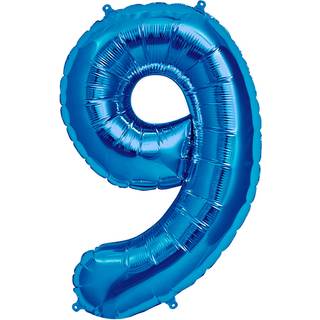 Folienballon Zahl 9 Blau