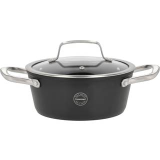 Pillivuyt Travo gryde med glaslåg 2,1 l Sort-aluminium