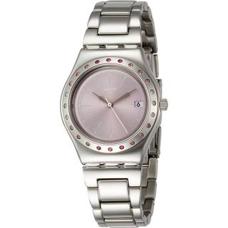 Swatch Pinkaround Quartz Pink Dial Stainless Steel Bracelet Ladies Watch YLS455G