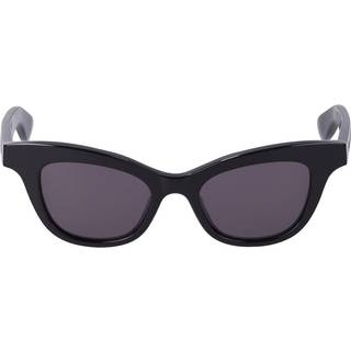 Alexander McQueen Kvinde AM0381S 001 Solbriller Acetat Sort Grå Cat Eye