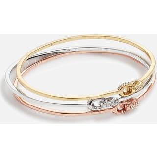 Coach COACH Gold Tone Interlocking Signature C Stone Bangle Bracelet Set