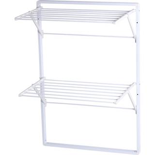 Tørrestativ vægmonteret m/2 tørrehylder hvid - DAY