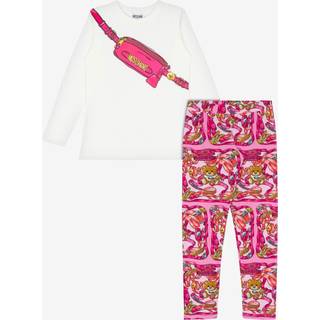 Moschino Kids Printed cotton-blend top and leggings set - pink - Y 8