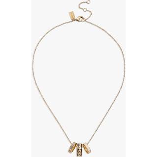 Coach COACH Gold Tone Signature Rondelle Pendant Necklace