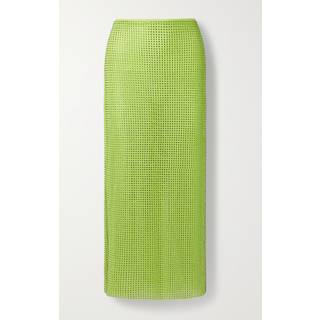 Self-Portrait Embellished midi skirt - green - XS