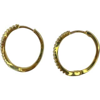 Pico - Amelia petit crystal hoops i forgyldt sølv