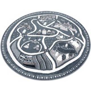 Tæppe FUN Land til børn, landsby, gader, hjul - blå cirkel 120 cm