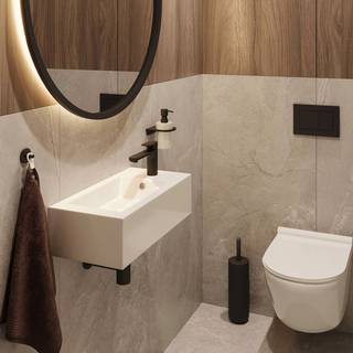 Tvättställ Tia Rektangulär Höger Vit Blank 50 cm