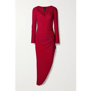 Norma Kamali Asymmetric midi dress - red - L