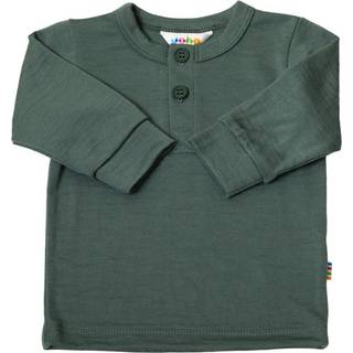Bluse i mørkegrøn enkeltlags merino uld