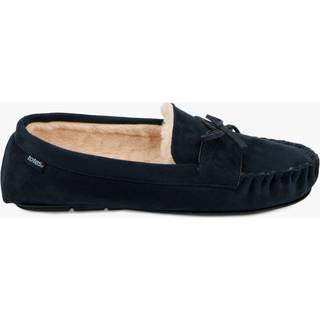 Totes Totes Navy Mens Suedette Moccasin Slippers