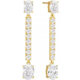 SIF Jakobs Ohrringe - Ellisse Lungo - SJ-E2322-CZ-YG - gold