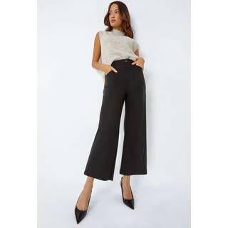 Roman Roman Black Cropped Stretch Culottes