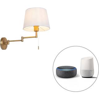 Smart væglampe bronze med hvid skærm inkl. Wifi A60 - Ladas Deluxe