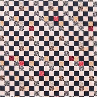 Druckstoff Jardin Japonais kariert rosa 140cm - Mehrfarbig