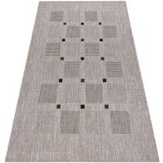 Sisaltæppe SISAL FLOORLUX 20079 firkanter sølv / sort 60x110 cm