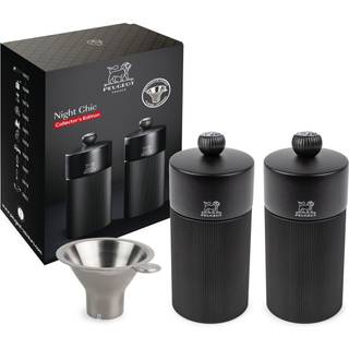 Peugeot Duo Line MP+MS 12cm mat sort+tragt i rustfrit stål