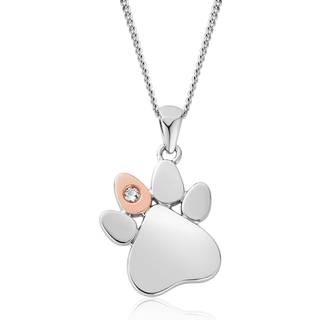 Paw Prints Sterling Silver Pendant with Topaz