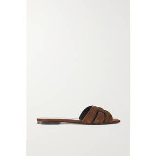Saint Laurent Tribute Nu Pieds 05 suede slides - brown - EU 34