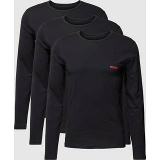 HUGO Herren Longsleeve schwarz Reine Baumwolle unifarben