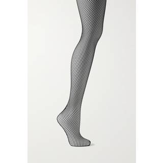Balenciaga Logo waistband fishnet tights - black - S