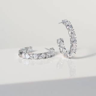 SIF Jakobs Creolen - Ellisse - SJ-E2319-CZ - silber